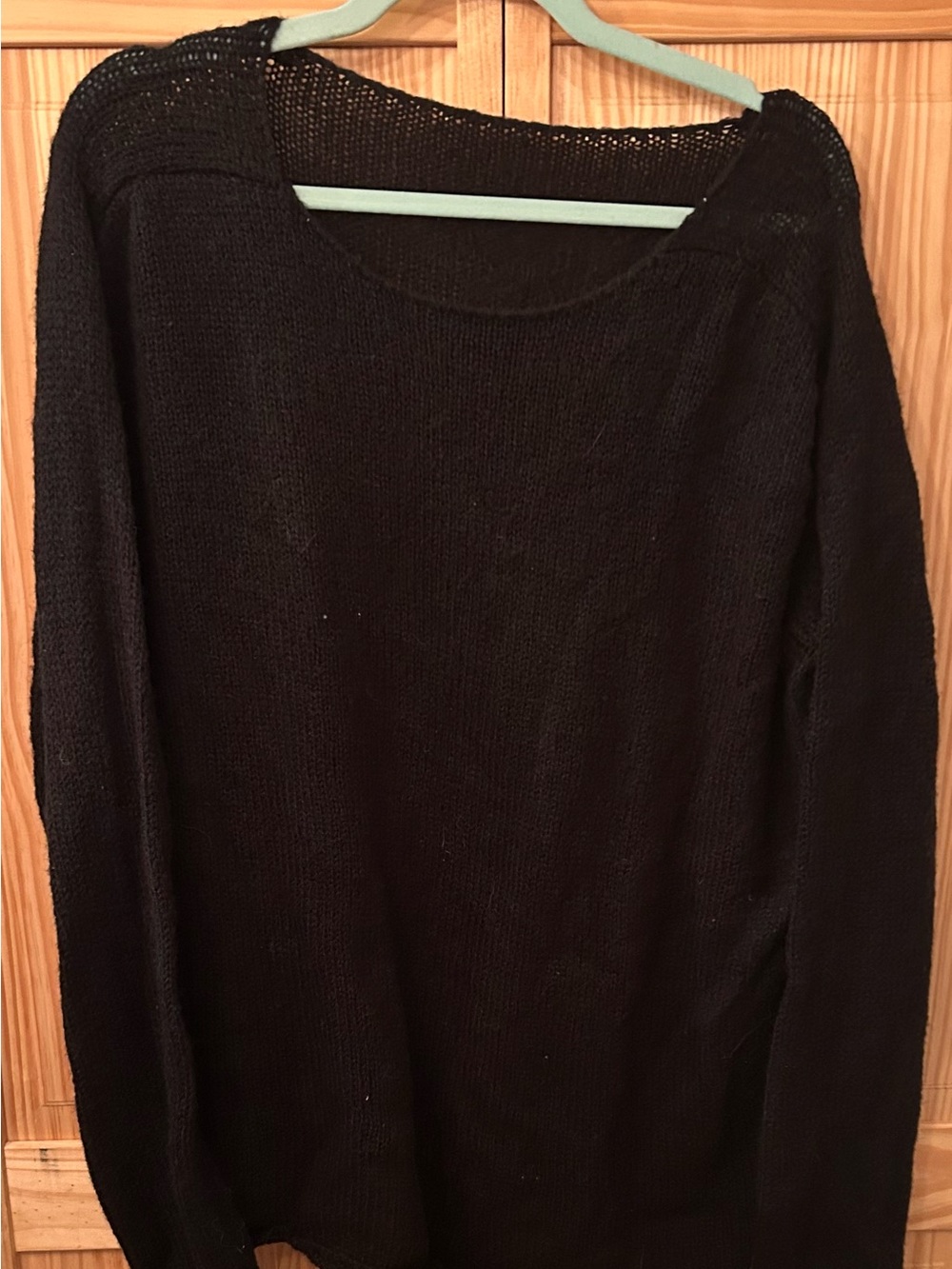 Classic Black Women's Knit Sweater - Lightweight Long Sleeve